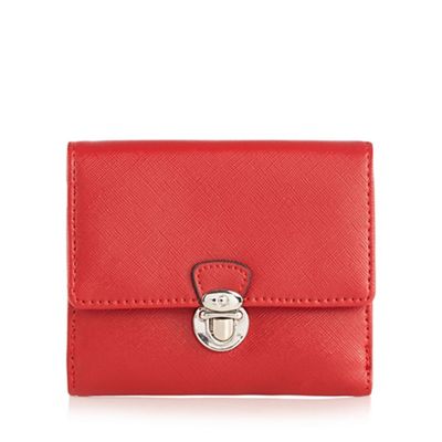 Red push lock medium purse